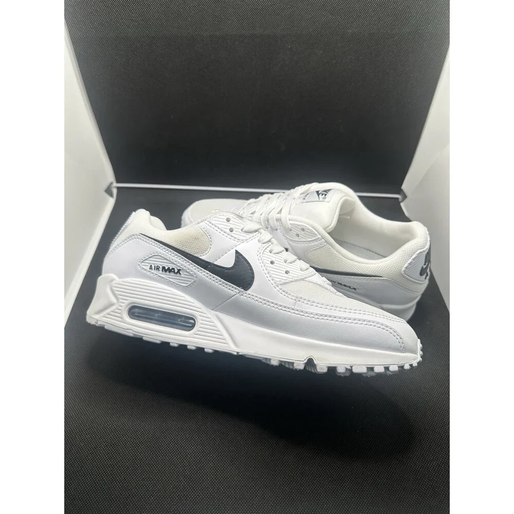Nike Air Max 90 DH8010-101 Sneakers Women's 9.5 White Black Athletic Shoes UZI19 - Picture 5 of 8